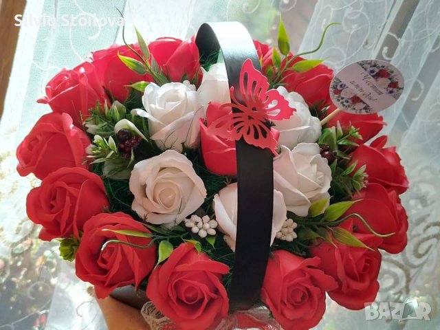 Кошници със сапунени цветя, снимка 8 - Подаръци за жени - 39594734