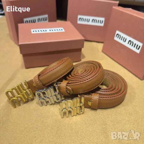 кожен колан от естествена кожа в кутия на марката miu miu , снимка 2 - Колани - 54220634