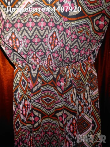 Нова рокля Bershka с етно мотиви, без презрамки, снимка 3 - Рокли - 50760369