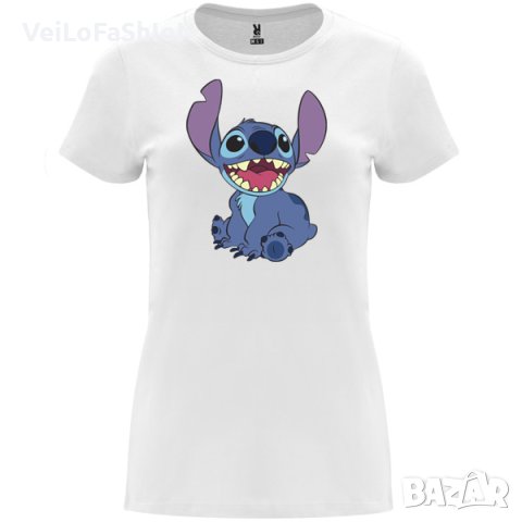 Нова дамска тениска със Стич (Stitch&Lilo) в бял цвят