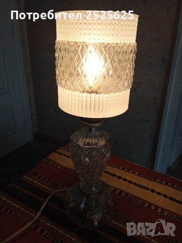 Стъклена настолна ел.лампа, снимка 4 - Настолни лампи - 40616599