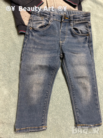 Комплект дънки с жилетка ZARA , 86-92, снимка 5 - Комплекти за бебе - 44708683