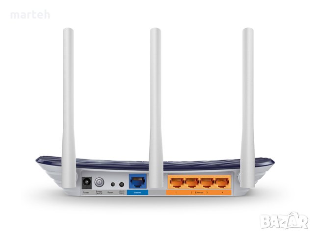 Рутер безжичен Router TP-Link Archer C20  AC750 Wi-Fi Dual Band 750Mbps с 3 мощни външни антени x5 d, снимка 2 - Рутери - 24170277