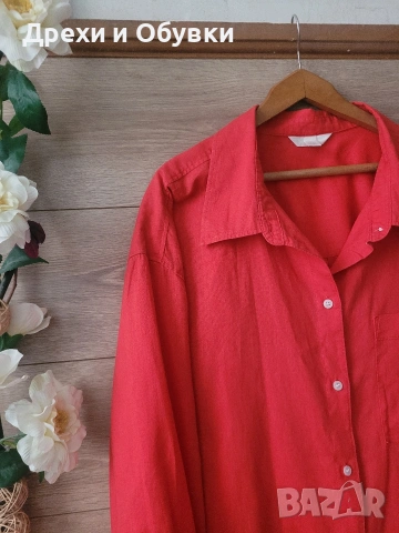 Дълга риза лен и памук , снимка 3 - Ризи - 54095604