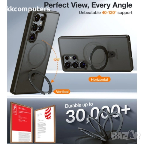 TORRAS Guardian Ostand Калъф за Samsung Galaxy S25 Ultra с MagSafe, Стойка и Скрийн Протектор – Три , снимка 5 - Калъфи, кейсове - 51430993