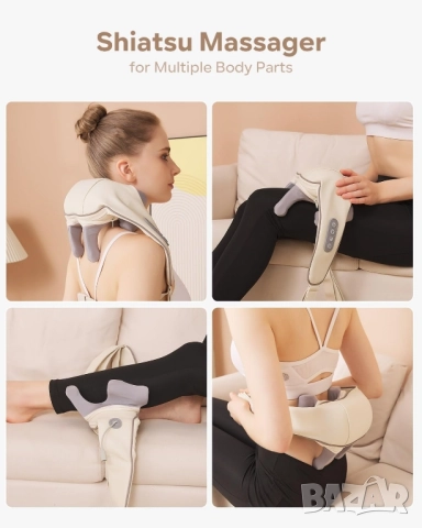 Безжичен 2в1 5D Шиацу масажор със загряваща функция, day wolf, снимка 5 - Масажори - 51753732