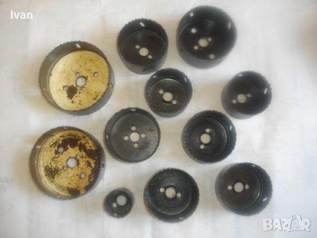 Немска боркорона за кръгли отвори от ф38мм до ф102мм Старо качество масивни, снимка 6 - Други инструменти - 51555562