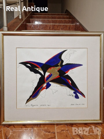 Мара Латева- Картина перо и туш " Звездолет ", снимка 3 - Картини - 53878150