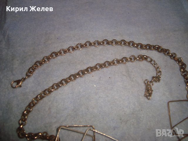 ПОЗЛАТЕНО АРТИСТИЧНО ВИНТИДЖ КОЛИЕ ОГЪРЛИЦА от НЕРЪЖДАЕМА СТОМАНА с РЕТРО ВЕРИЖКА РЯДКА ПЛЕТКА 31449, снимка 3 - Колиета, медальони, синджири - 38055942