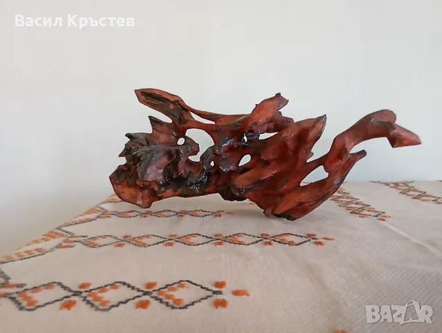 Скулптура, абстрактна пластика от дърво в 3 проекции, - "Танцуващата гора" 1987 г, уникат