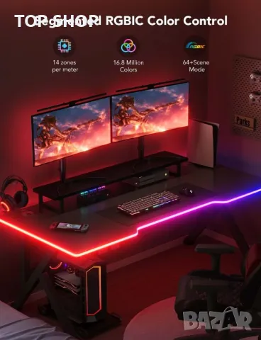Govee H61C3 RGBIC светлини за игри неонови светлини LED въже за геймърско бюро, снимка 3 - Лед осветление - 49064926