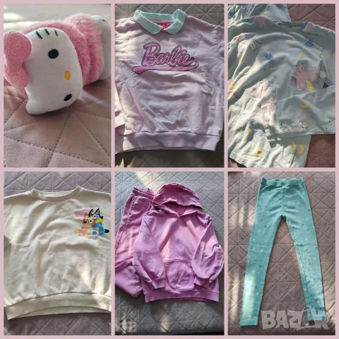 Голям момичешки лот от 6 части: Barbie, Bluey, Bekkin, H&M, Hello Kitty (7-8 г. / 128 см)