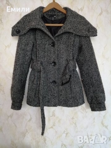 H&M дамско вълнено палто-яке с колан на талията р-р S (EU 36) , снимка 9 - Якета - 42879419