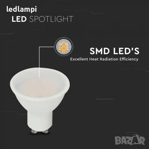 LED лампа 10W SMD GU10 Студено Бяла Светлина, снимка 2 - Лед осветление - 49222623