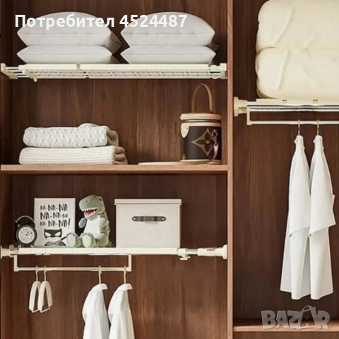 Разтегателен телескопичен рафт без пробиване 50–80 см., снимка 4 - Други стоки за дома - 52931270