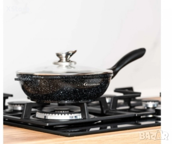 Комплект тенджери Goldmann -2.3\4.5\6.5\2.3L., Лят алуминий, Мраморно покр., отвътре/отвън, снимка 8 - Съдове за готвене - 52507740