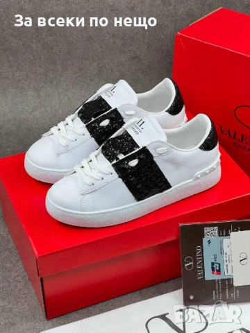 Valentino Дамски Бели Маратонки С Кристали👟Дамски Спортни Обувки С Камъни В Бял Цвят Код E1328, снимка 2 - Маратонки - 54148579