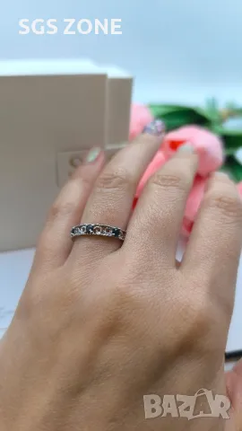 Сребърен Пръстен Eternity с Рубин/Сапфир/Изумруд, снимка 5 - Пръстени - 49889662