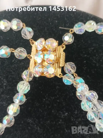 Чешко колие с кристали "Аврора бореалис", снимка 8 - Други - 47811577