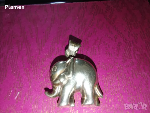 Висулка сребърно слонче, снимка 1