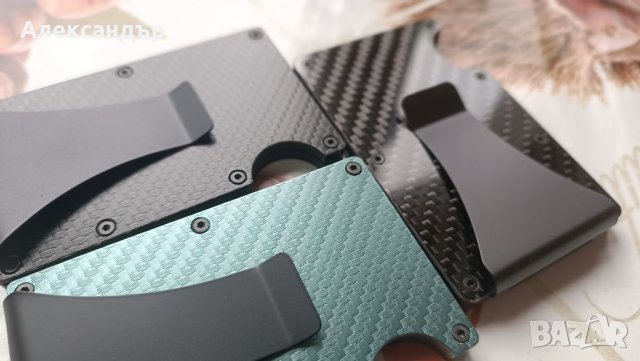 Калъф за Документи Портмоне карбон карбонови държач на карти портфейл 