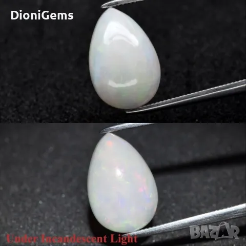  2.21-каратов Натурален Кристален Опал – Крушовидна Форма, Етиопия | Вълшебна Игра на Цветове ✨, снимка 1