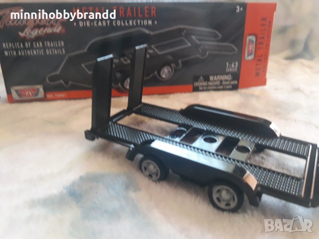 Платформа-Ремарке.  1.43  Motor Max. Metal Trailer . Die-cast Collection., снимка 14 - Колекции - 40312708