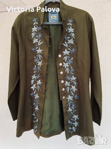 Дизайнерски блейзър/сако лен и коприна, снимка 7 - Сака - 39552393