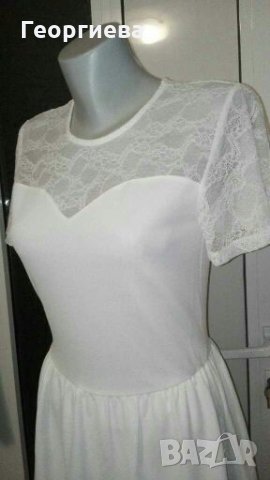 Прелестна бяла рокля Only 👗🍀❤S,M👗🍀❤арт.814, снимка 3 - Рокли - 30303314