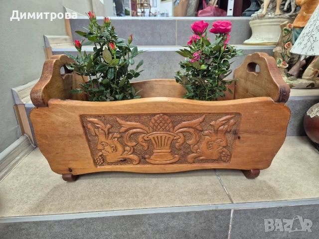 Сандъче за цветя, масив, дърворезба , снимка 3 - Декорация за дома - 53956064
