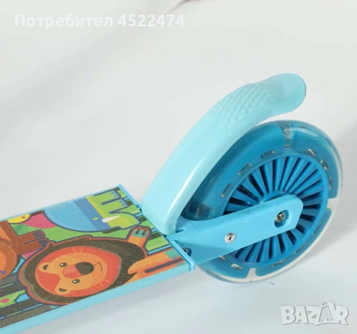 Сгъваема Тротинетка За Деца с Две Светещи Колела – Синя, снимка 3 - Скутери и тротинетки - 51256622