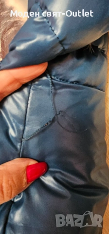 Страхотно яке с гъши пух и естествен косъм-лисица, снимка 4 - Якета - 53279717