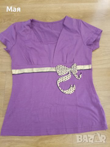 Лилава дамска блуза, снимка 1 - Тениски - 38844827