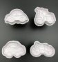4 бр Кола Автомобил Тротинетка колело пластмасови форми резци с бутало за сладки фондан бисквитки, снимка 3
