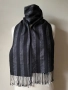 Мъжки, черен шал  на райета от 100 % коприна, снимка 1