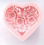 сърце с рози и цветя силиконов молд форма фондан шоколад гипс смола украса декор, снимка 2