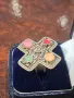 Пръстен Chanel CC Multicolor Gripoix c кръст, снимка 7