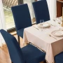 Калъф за стол, еластичен, универсален размер, тъмно син, снимка 4