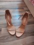 Дамски бежови отворени обувки, снимка 1 - Дамски обувки на ток - 42219485