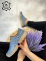 Равни обувки - синя ЕСТЕСТВЕНА кожа -1027