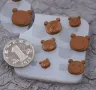 мини глава глави мече силиконов молд форма фондан смола декор декор бижу, снимка 1