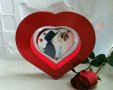 Левитираща фото рамка сърце със светеща стойка, снимка 1 - Романтични подаръци - 44197655