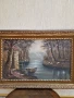 Уникална голяма антикварна майсторска авторска картина масло върху платно , снимка 3