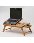 Бамбукова масичка за лаптоп 35х30см с охладител, снимка 1