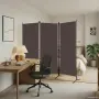 vidaXL Параван за стая, 3 панела, кафяв, 260x180 см, снимка 2