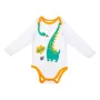Бебешко боди Памучно бяло с дизайн на динозавър S_1245630, снимка 1