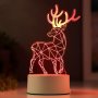2451 Декоративна 3D LED лампа Северен елен коледна украса, снимка 2