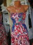 УНИКАЛНО КРАСИВА дълга рокля на цветя с променящо се деколте, снимка 4