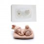 3D бебе с плетени заешки уши шапчица и гащички опашле на възглавница силиконов молд фондан гипс, снимка 6
