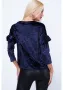 Дамска велурена блуза в тъмносин цвят MP28514, снимка 1